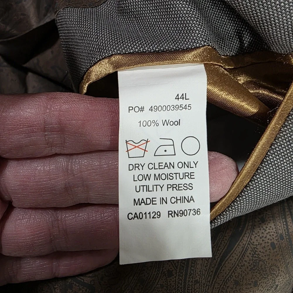 Donald Trump SIGNATURE  Collection Sport Coat Men 44L Wool Tan Single-Breasted*‎